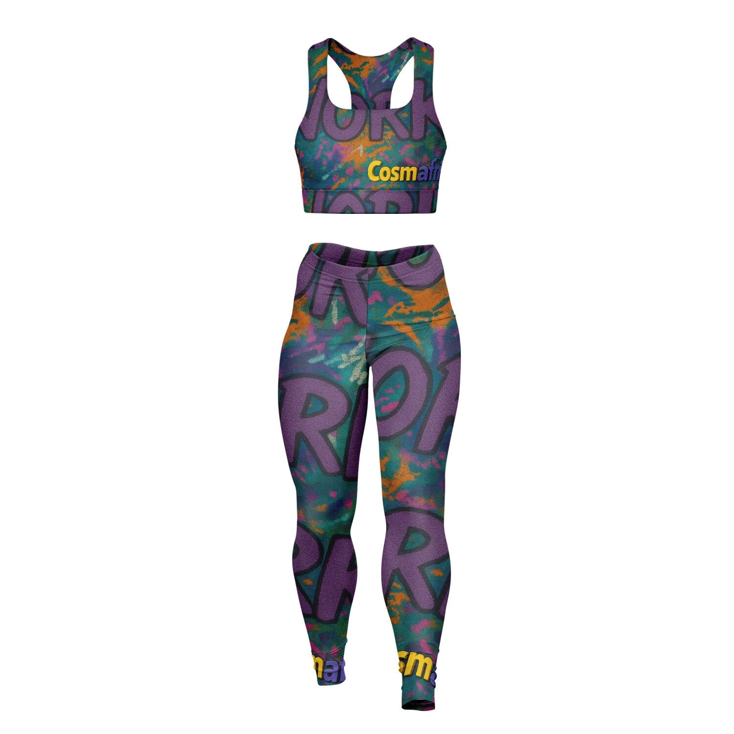 Padded Sports Bra & Leggings - AOP