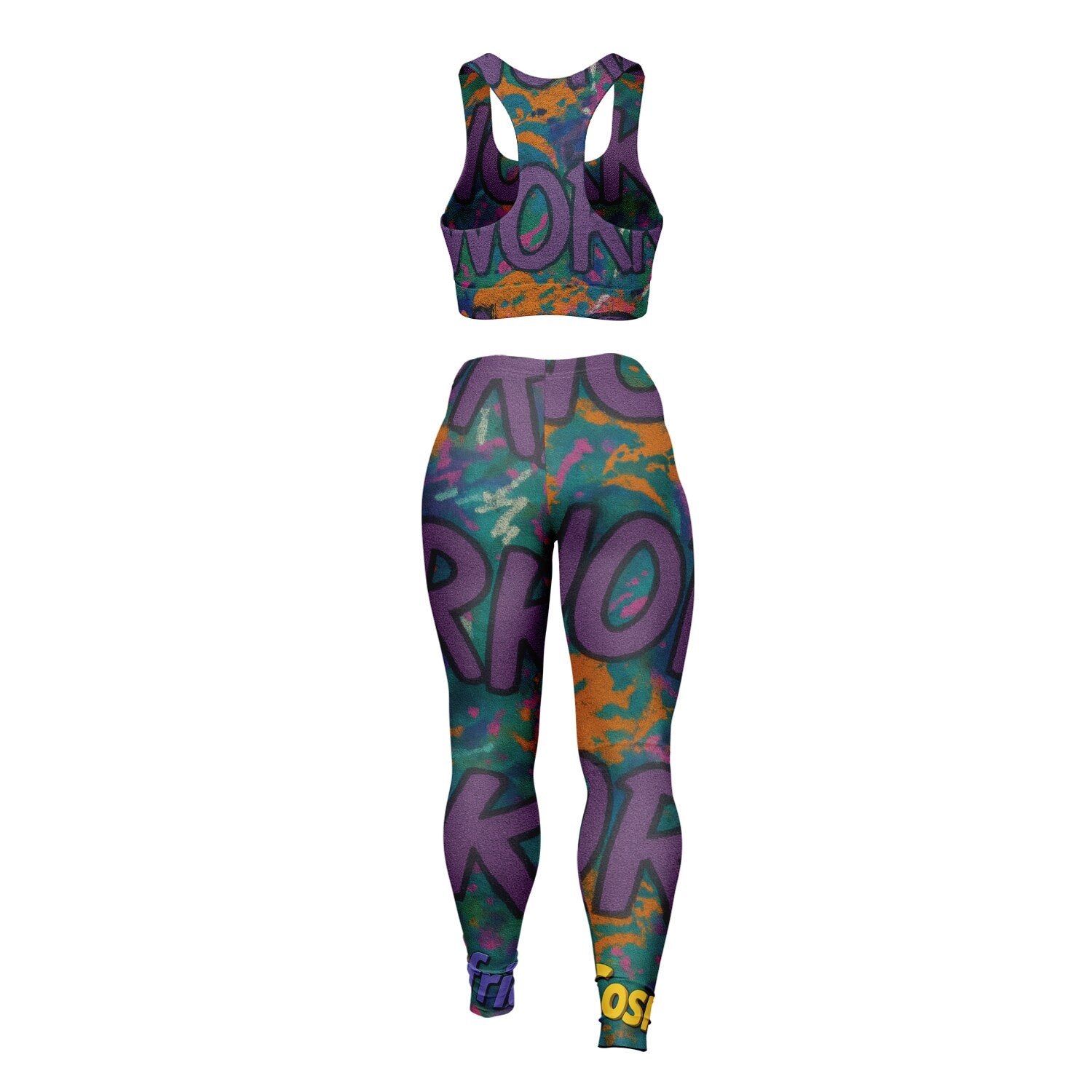 Padded Sports Bra & Leggings - AOP