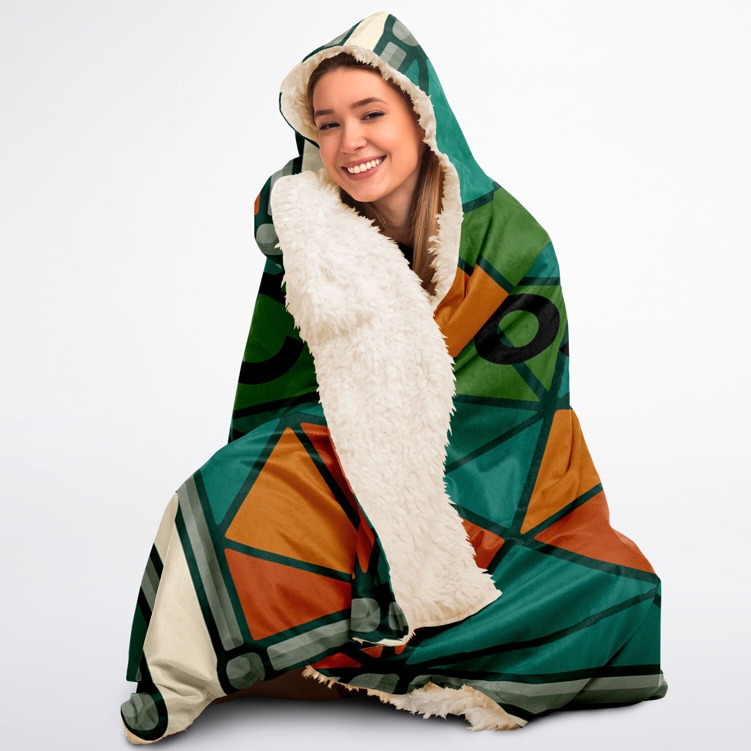 Hooded Blanket Sherpa - AOP