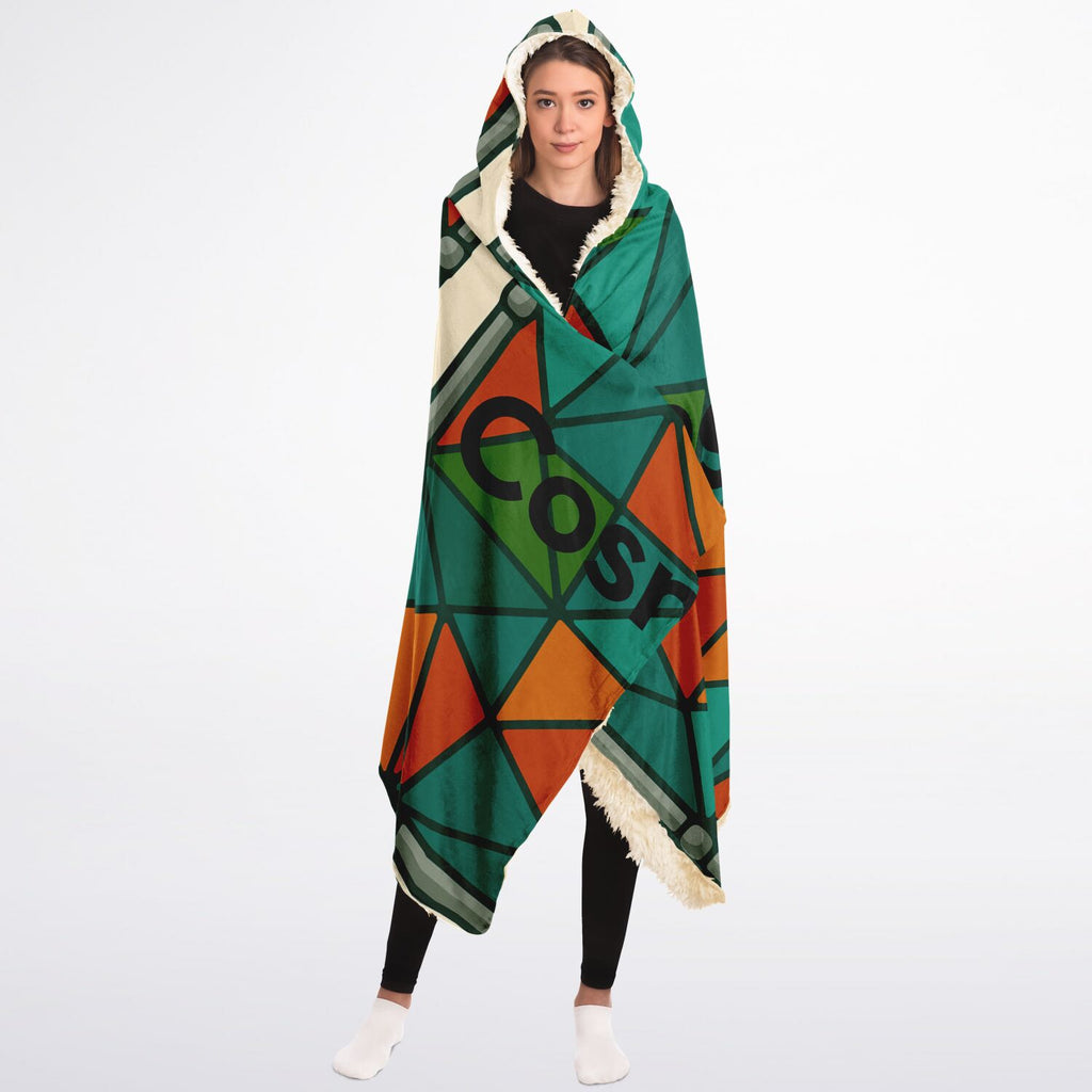Hooded Blanket Sherpa - AOP