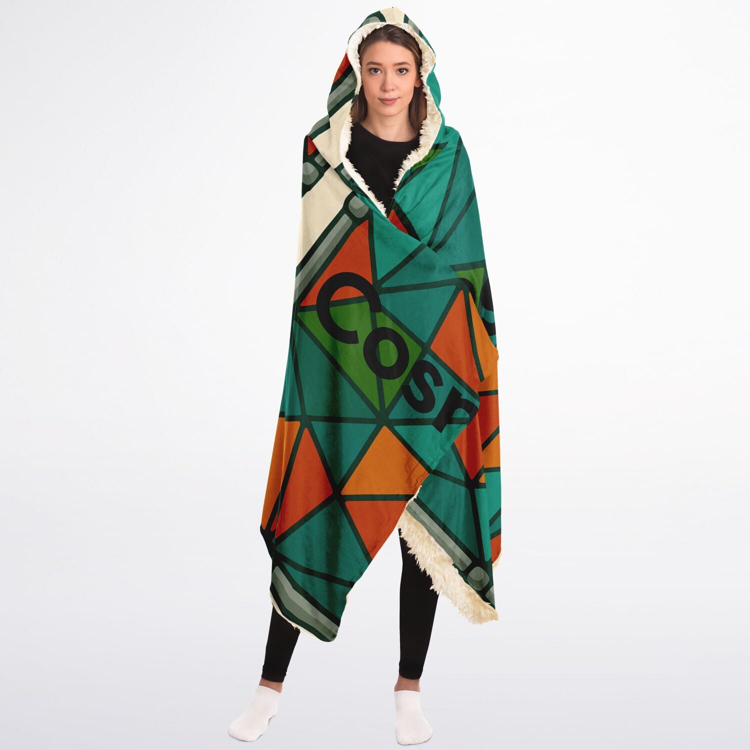 Hooded Blanket Sherpa - AOP