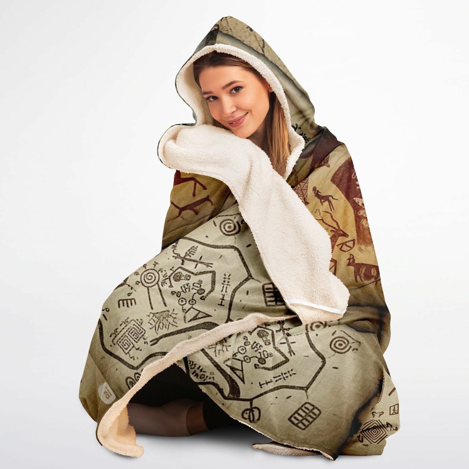 Hooded Blanket Micro Fleece - AOP
